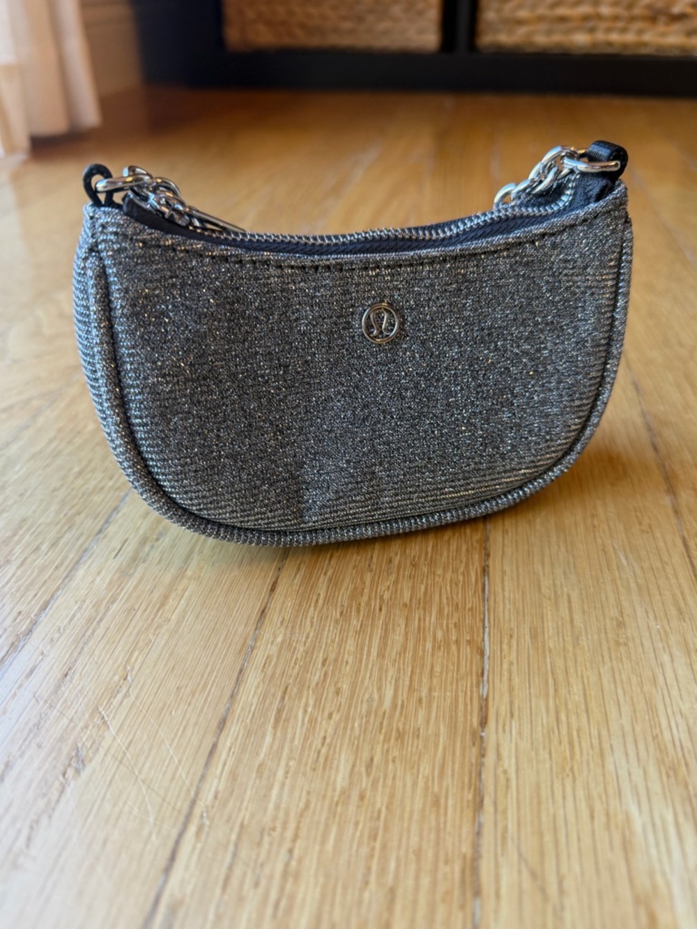 lululemon City Essentials Nano Shoulder Bag- Sparkle Glitter Silver